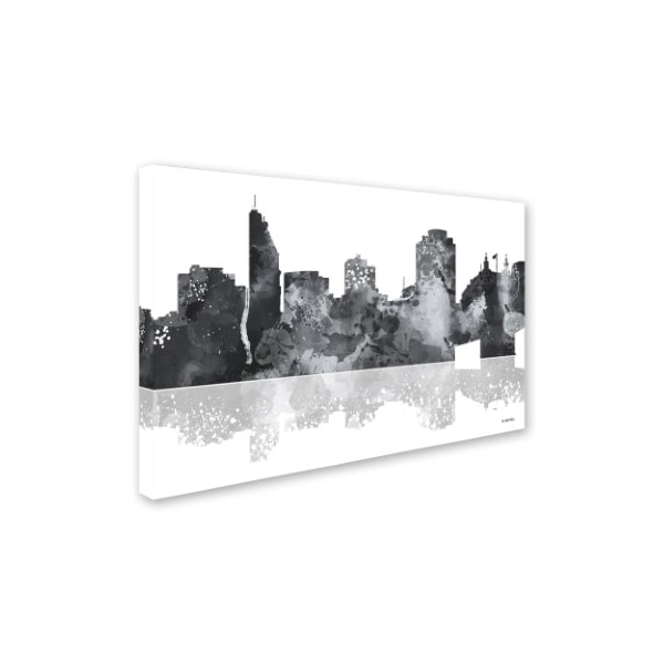 Marlene Watson 'Cincinatti Ohio Skyline BG-1' Canvas Art,16x24